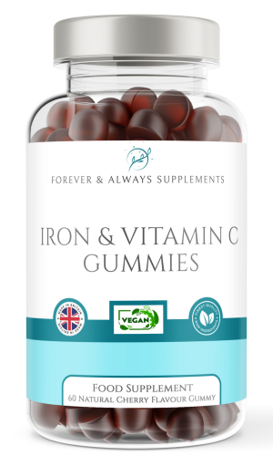 Iron & Vitamin C for Kids & Adults - 60 Natural Cherry Flavour Gummies