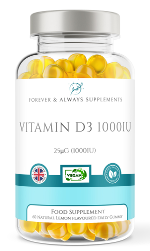 Vitamin D3 1000iu/25μg Supplement - 60 Lemon Flavour Gummies